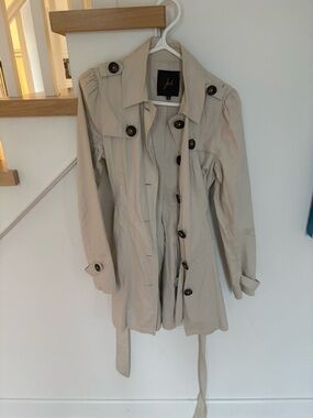 Brand is Jack Light Beige Trench Coat with Button Front